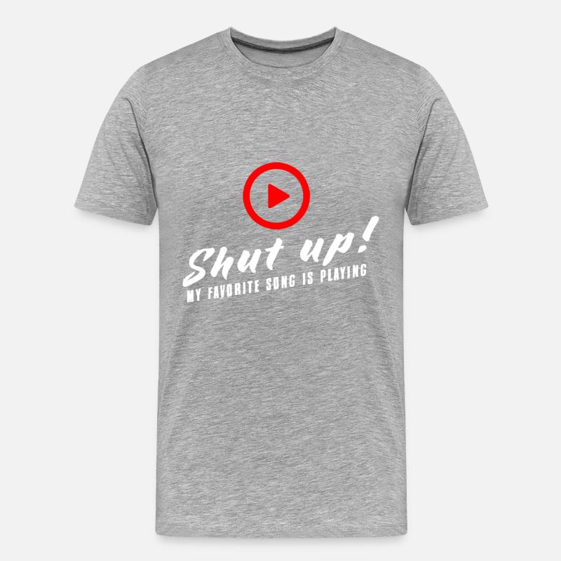 Musik Musiker Kopfhörer Geschenkidee - Männer Premium Bio T-Shirt - Grau meliert