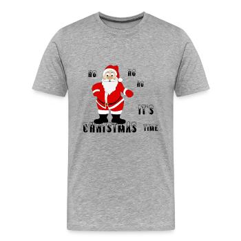 Weihnachtsmann Ugly Christmas - Männer Premium Bio T-Shirt - Grau meliert - Vorne - Damien (186cm)