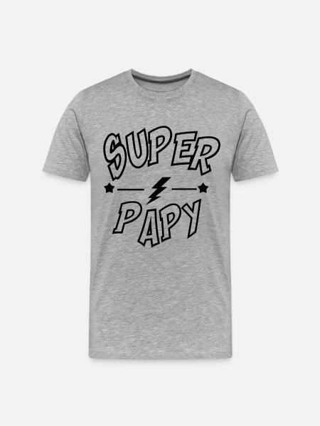Super papy - T-shirt bio Premium Homme - gris chiné