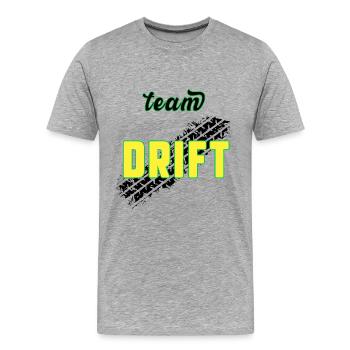 Team DRIFT - Männer Premium Bio T-Shirt - Grau meliert - Vorne - Damien (186cm)