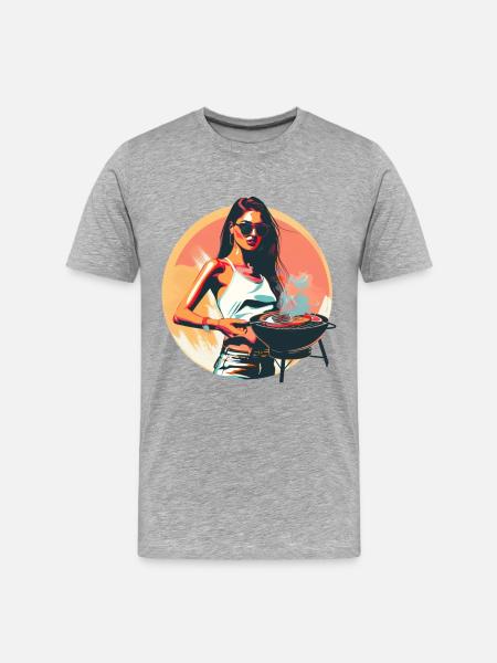 Girl Cook - Men's Premium Organic T-Shirt - heather grey