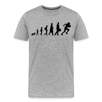 Entwicklung des Footballspielers - Männer Premium Bio T-Shirt - Grau meliert - Vorne - Damien (186cm)
