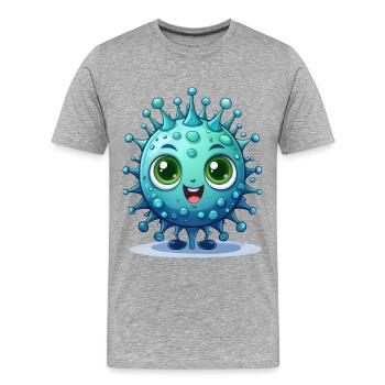 Virus oder Bakterium - Männer Premium Bio T-Shirt - Grau meliert - Vorne - Damien (186cm)
