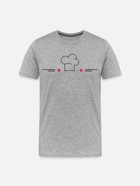 Chef's hat with stars - Men's Premium Organic T-Shirt - heather grey