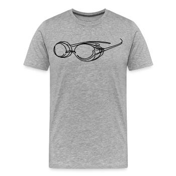 Schwimmbrille Grafik - Männer Premium Bio T-Shirt - Grau meliert - Vorne - Damien (186cm)