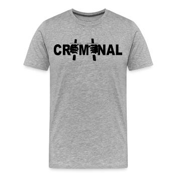 Criminal Jail Style Twin Grip - Men's Premium Organic T-Shirt - heather grey - Front - Damien (186cm)