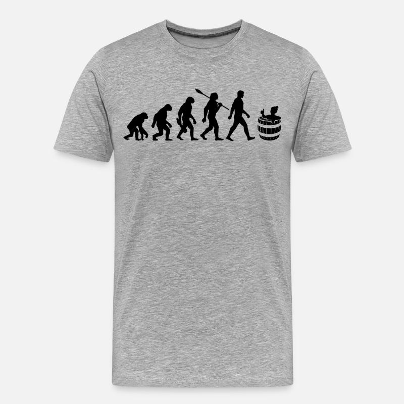 Evolution - Eisbader - Winterbaden - Eisbaden - Men's Premium Organic T-Shirt - heather grey