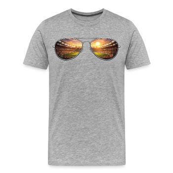 Stadium Sonnenbrille - Männer Premium Bio T-Shirt - Grau meliert - Vorne - Damien (186cm)
