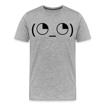 Émoticône des yeux au lever au ciel (◔_◔) regard agacé - T-shirt bio Premium Homme - gris chiné - Devant - Damien (186cm)