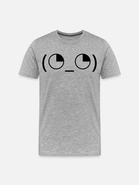Eye rolling emoticon (◔_◔) annoyed look - Men's Premium Organic T-Shirt - heather grey
