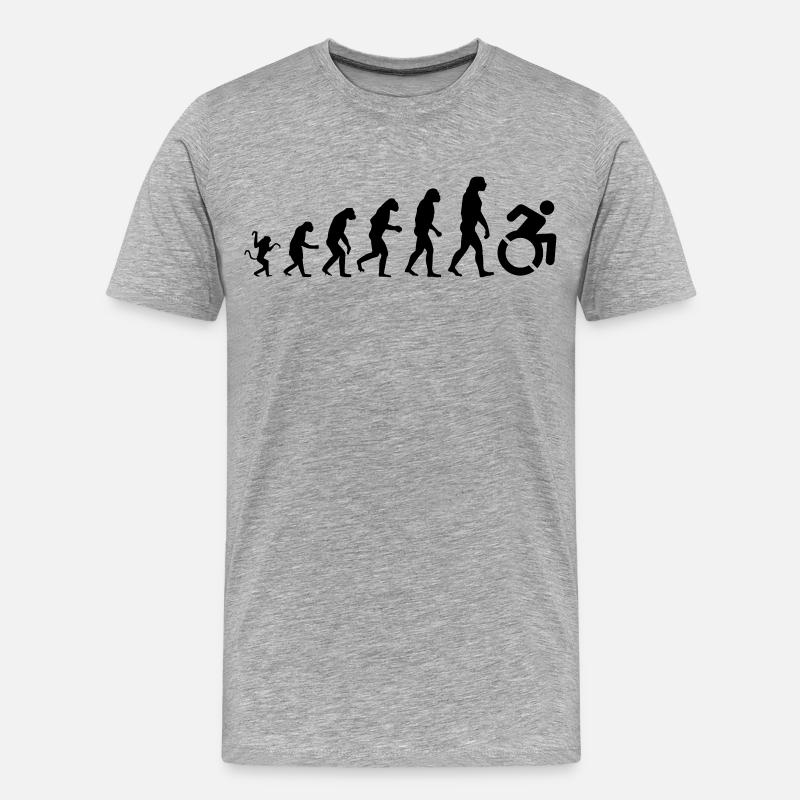 Evolution des Rollstuhls * - Männer Premium Bio T-Shirt - Grau meliert