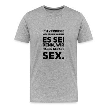 Doppeldeutig Sex | versauter Spruch Witz Geschenk - Männer Premium Bio T-Shirt - Grau meliert - Vorne - Damien (186cm)
