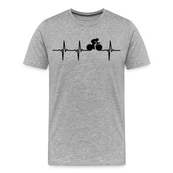 Impulsion de course - T-shirt bio Premium Homme - gris chiné - Devant - Damien (186cm)