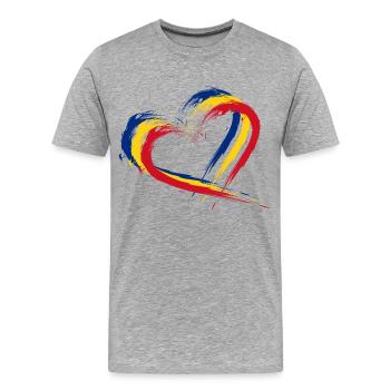 Flag of Romania. Romania colors - Men's Premium Organic T-Shirt - heather grey - Front - Damien (186cm)