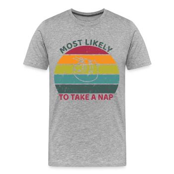 Most likely to take a nap - Sloth - Men's Premium Organic T-Shirt - heather grey - Front - Damien (186cm)