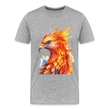 Phönix - Männer Premium Bio T-Shirt - Grau meliert - Vorne - Damien (186cm)
