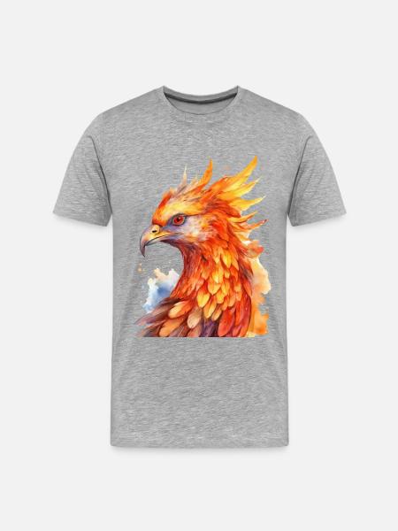 Phönix - Männer Premium Bio T-Shirt - Grau meliert