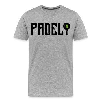 Padel - Männer Premium Bio T-Shirt - Grau meliert - Vorne - Damien (186cm)
