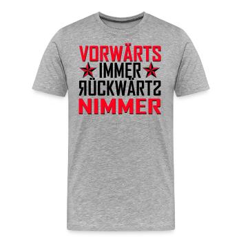 vorwärts immer - Männer Premium Bio T-Shirt - Grau meliert - Vorne - Damien (186cm)
