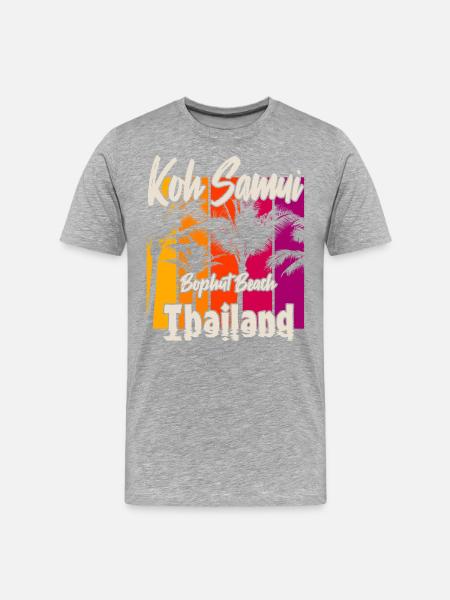 Koh Samui Thailand Bophut Beach - Männer Premium Bio T-Shirt - Grau meliert
