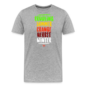fünfte jahreszeit - Männer Premium Bio T-Shirt - Grau meliert - Vorne - Damien (186cm)