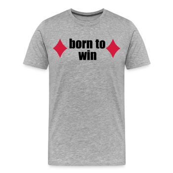 jouer au poker - T-shirt bio Premium Homme - gris chiné - Devant - Damien (186cm)