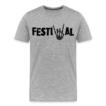 festival - Männer Premium Bio T-Shirt - Grau meliert - Vorne - Damien (186cm)