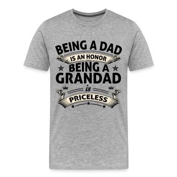 BEING A GRANDAD - Men's Premium Organic T-Shirt - heather grey - Front - Damien (186cm)