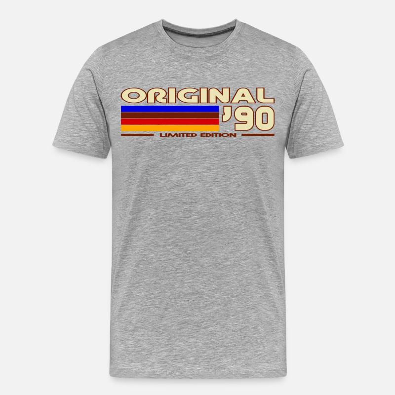 1990 - Männer Premium Bio T-Shirt - Grau meliert