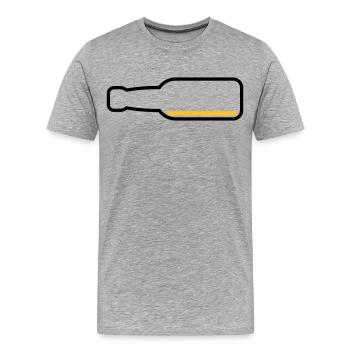 Bouteille de bière vide (Symbole bière bière / Pos 2C) - T-shirt bio Premium Homme - gris chiné - Devant - Damien (186cm)