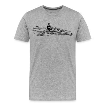 Rameur - T-shirt bio Premium Homme - gris chiné - Devant - Damien (186cm)