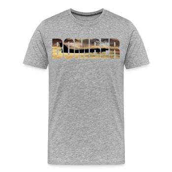 Blouson aviateur Tu-95 - T-shirt bio Premium Homme - gris chiné - Devant - Damien (186cm)