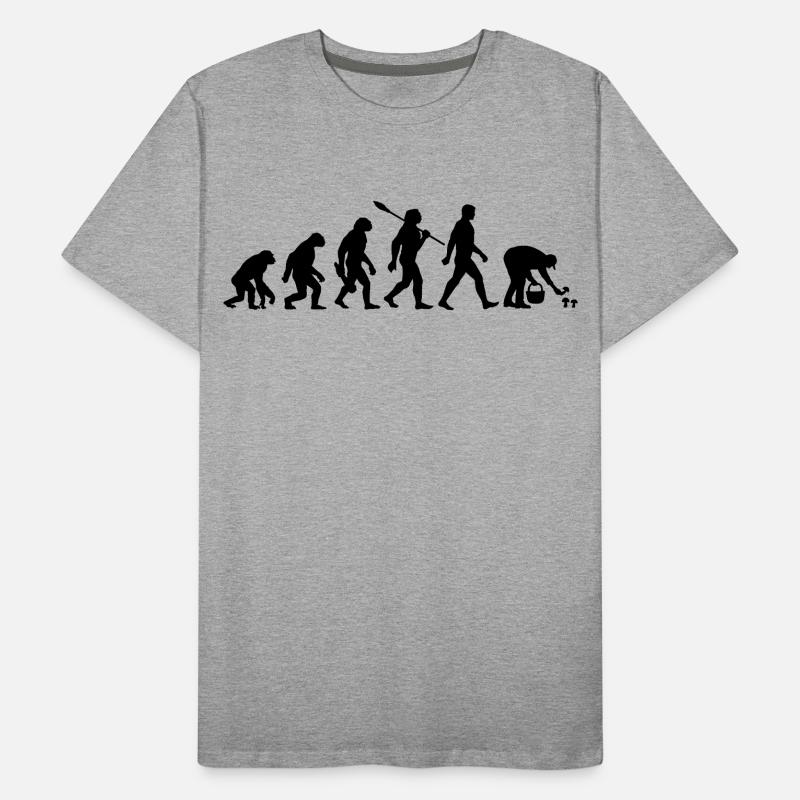 Evolution Cueilleurs de champignons, Cueillette de champignons T-shirt bio Premium Homme