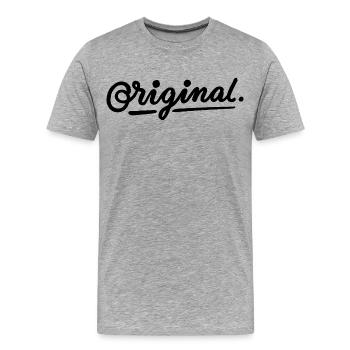 Original - Männer Premium Bio T-Shirt - Grau meliert - Vorne - Damien (186cm)