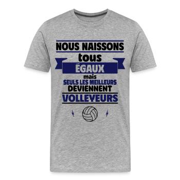 les meilleurs volleyeurs - T-shirt bio Premium Homme - gris chiné - Devant - Damien (186cm)