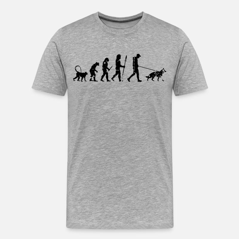 Deutscher Schäferhund Evolution - Männer Premium Bio T-Shirt - Grau meliert