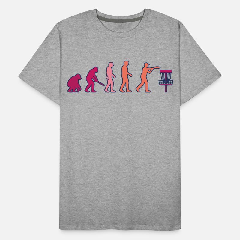 Disc Golf Evolution Drôle de Disc Golfeur Flying Disc T-shirt bio Premium Homme