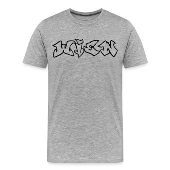 Vienna - Men's Premium Organic T-Shirt - heather grey - Front - Damien (186cm)