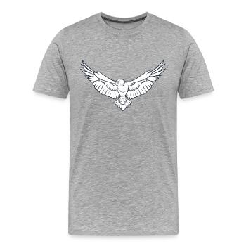 Eagle - Men's Premium Organic T-Shirt - heather grey - Front - Damien (186cm)