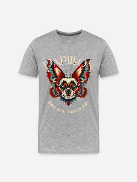 Papillon Hund - Männer Premium Bio T-Shirt - 