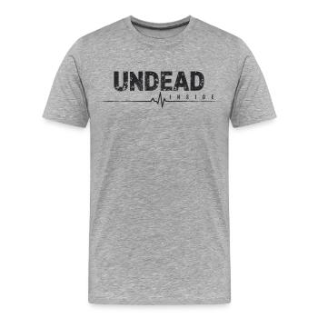 Undead Inside Zombie Saying - Men's Premium Organic T-Shirt - heather grey - Front - Damien (186cm)