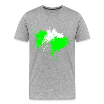 Klecks Fleck Flecke Weiß Hellgrün Vektor Design - Männer Premium Bio T-Shirt - Grau meliert - Vorne - Damien (186cm)