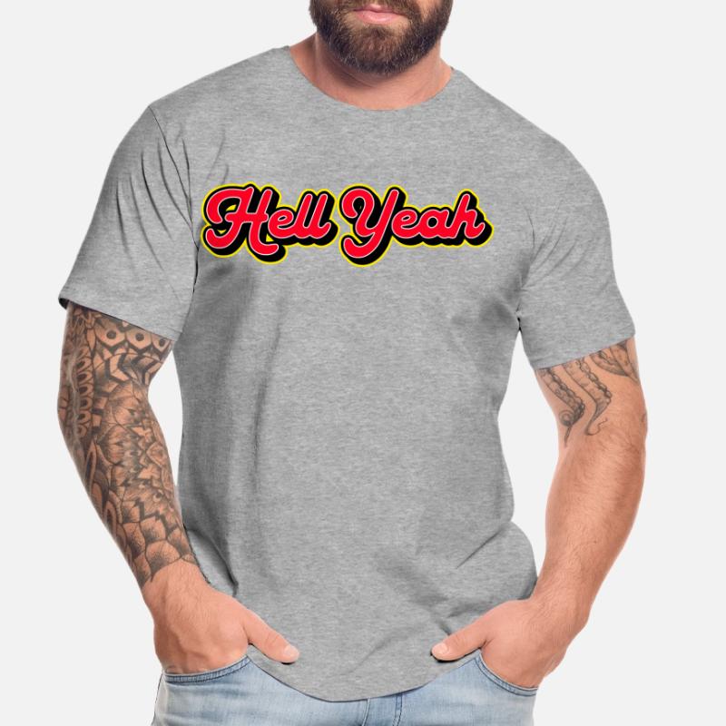 Hell Yeah 3D Retro Script T-shirt bio Premium Homme