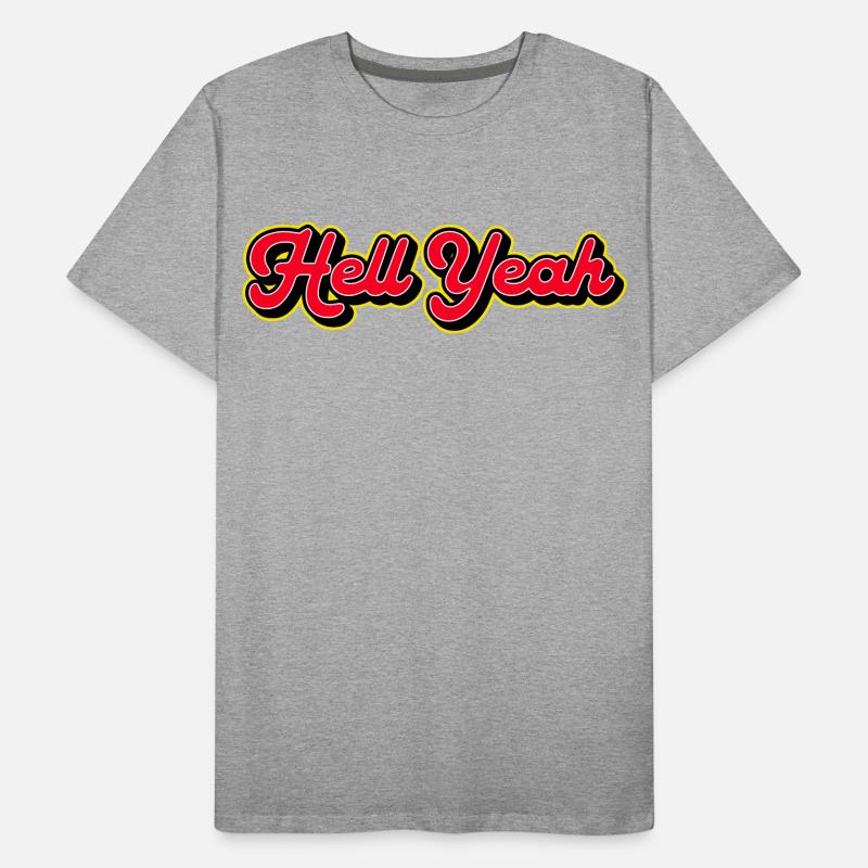 Hell Yeah 3D Retro Script T-shirt bio Premium Homme