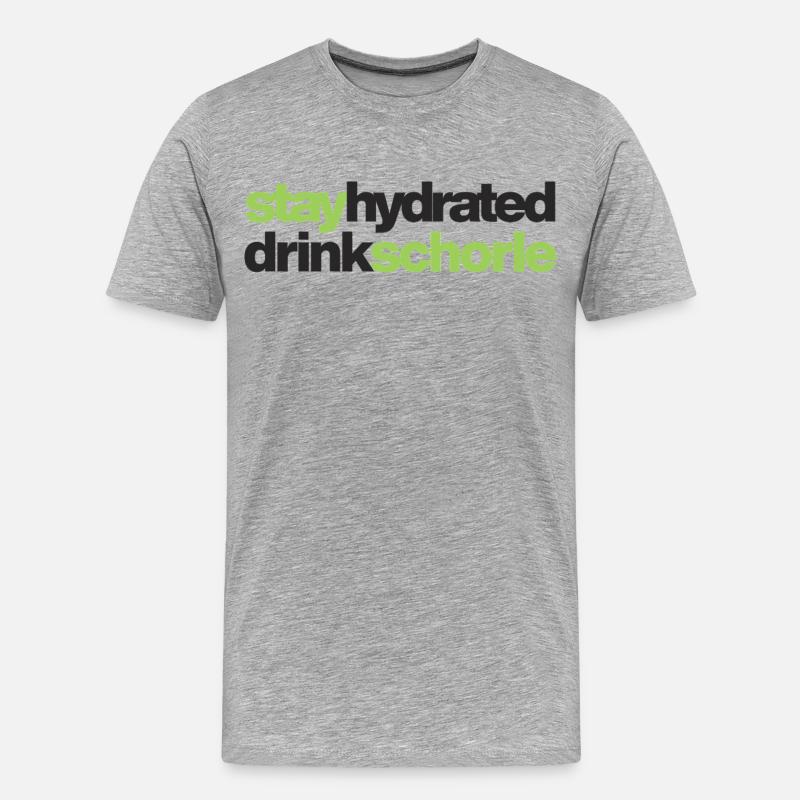 stay hydrated - drink schorle - Männer Premium Bio T-Shirt - Grau meliert