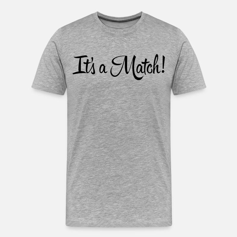 Es ist ein Match! - Männer Premium Bio T-Shirt - Grau meliert