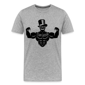 Team Groom (Stag Night / Bachelor Party / Tattoo) - Men's Premium Organic T-Shirt - heather grey - Front - Damien (186cm)