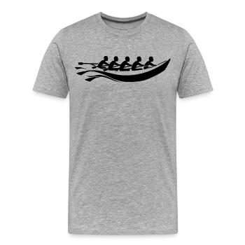 Rowing Team Cartoon Look - Men's Premium Organic T-Shirt - heather grey - Front - Damien (186cm)