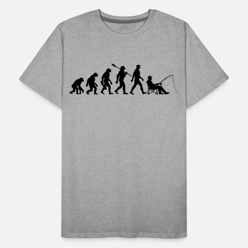 Evolution - angeln, Angler Geschenk Männer Premium Bio T-Shirt