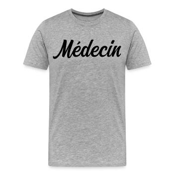 Arzt im Gesundheitswesen Doktor Sauveur - Männer Premium Bio T-Shirt - Grau meliert - Vorne - Damien (186cm)